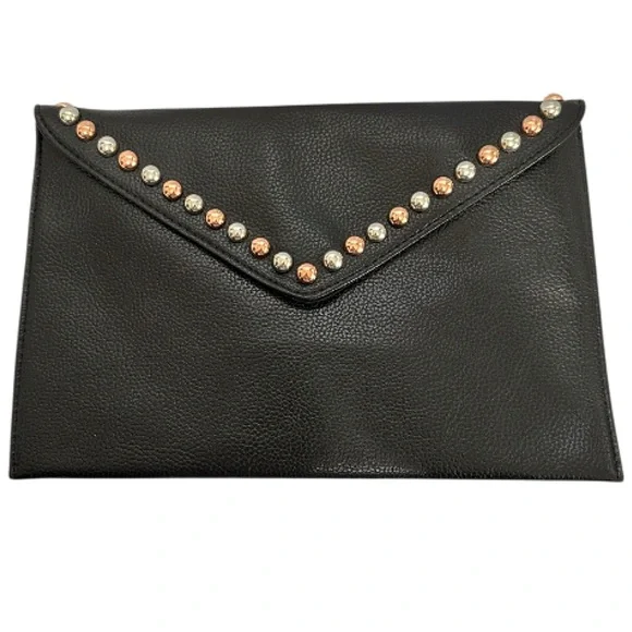 B-Low the Belt Nwt Black Rose Gold Stud Clutch - Picture 2 of 7